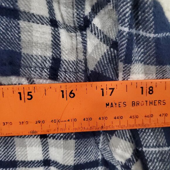 American Eagle Women's Boyfriend Fit Flannel Shirt - Size Small - Blue/White - Picture 12 of 16